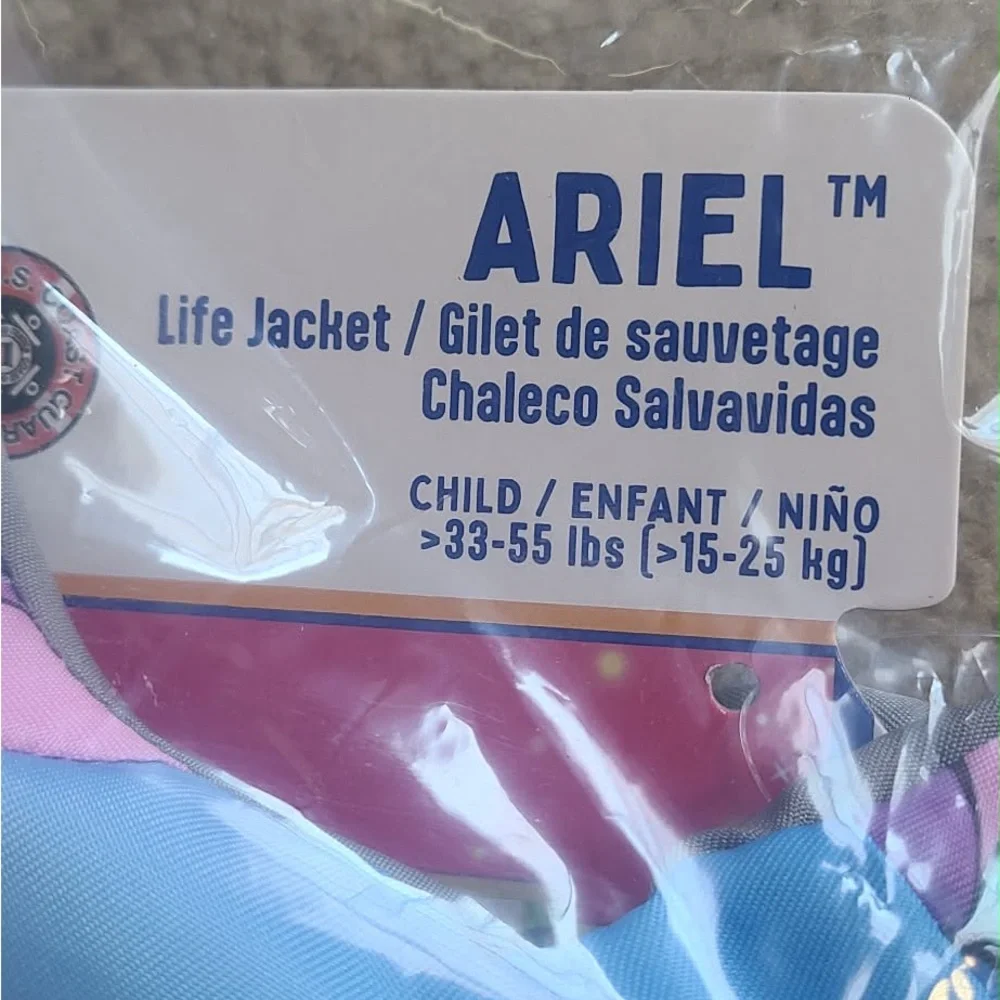 Ariel Themed Child's Life Jacket NWT